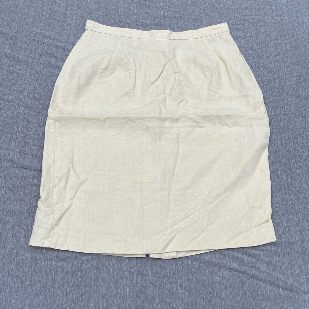 Vintage Laura Ashley cream linen skirt